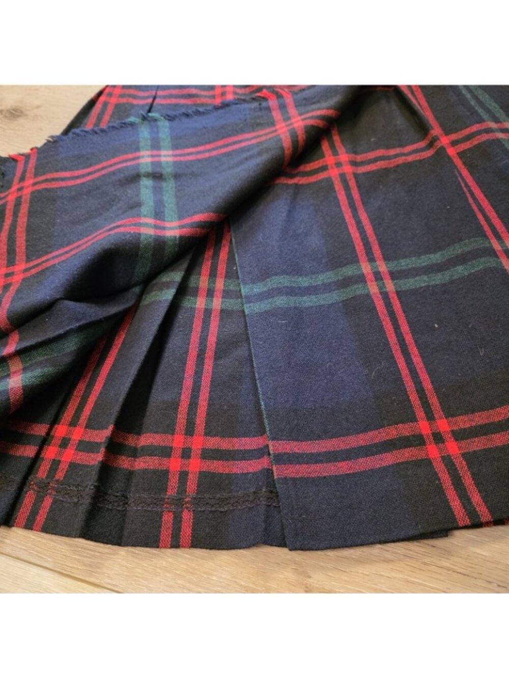 Vtg 60's Peerless Boston Plaid Skirt Preppy School Pleated Union Made READ Sz00 - Picture 5 of 10